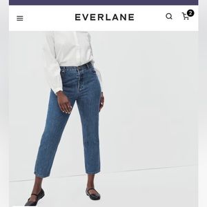 Everlane Cropped Ankle Jeans in Medium Blue Denim